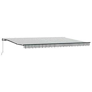 Ručně zatahovací markýza antracitová a bílá 500 x 300 cm - obrázek 2