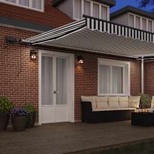 Ručně zatahovací markýza s LED antracitová a bílá 500 x 300 cm - obrázek 3