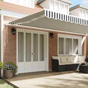 vidaXL automātiski izvelkama markīze, pelēka un balta, 600x300cm