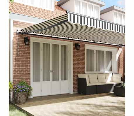vidaXL Manual Retractable Awning Anthracite and White 600x300 cm