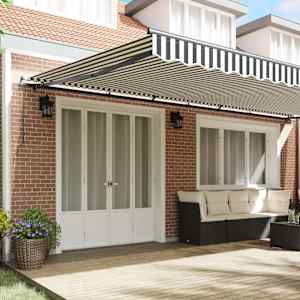 vidaXL Manual Retractable Awning Anthracite and White 600x300 cm