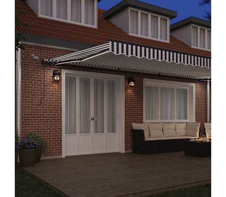 vidaXL Toldo retr&aacute;til autom&aacute;tico com LEDs 600x300 cm antracite/branco