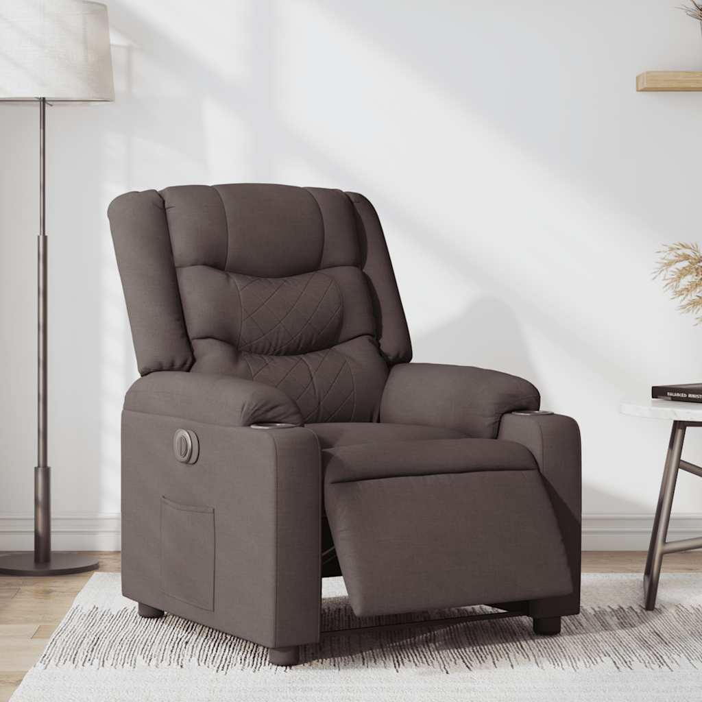 vidaXL - Fauteuil - verstelbaar - elektrisch - stof - donkerbruin