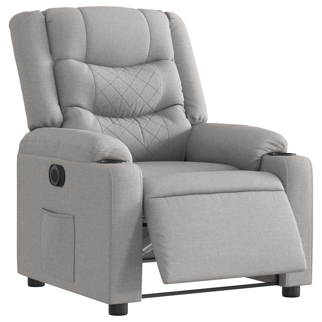 vidaXL Scaun reclinabil electric Cloud Grey Fabric