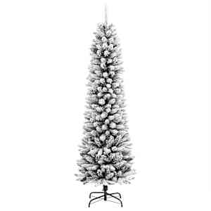 Umělý úzký vánoční stromek zasněžený 120 cm PVC a PE - obrázek 2