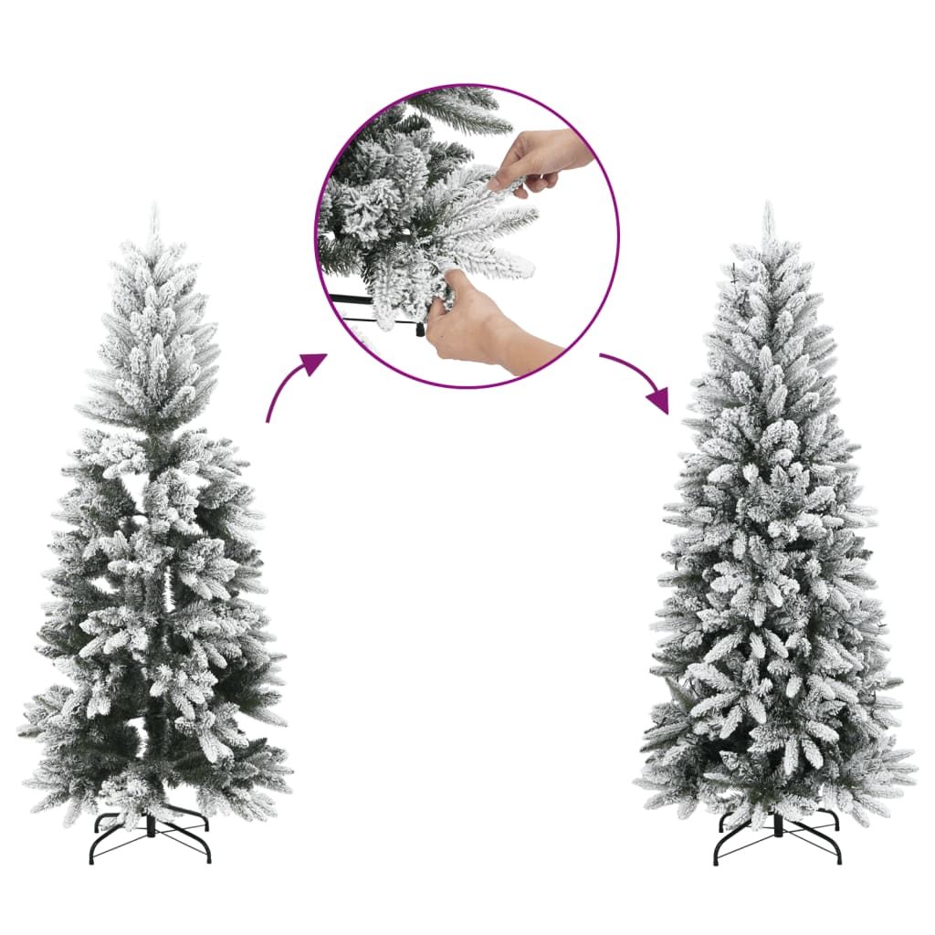 Thumbnail - vidaXL Künstlicher Weihnachtsbaum Schlank mit Schnee 210 cm PVC & PE