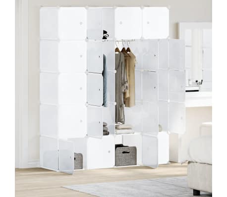 vidaXL Storage Cube Organizer White Polypropylene 20 Cubes Foldable