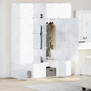 vidaXL Storage Cube Organizer White Polypropylene 20 Cubes Foldable