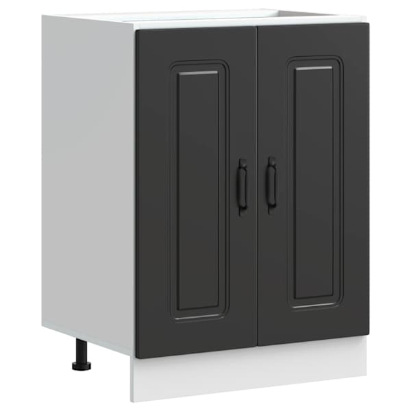 vidaXL valamu aluskapp, Kalmar, must, 60x46x81,5 cm, tehispuit