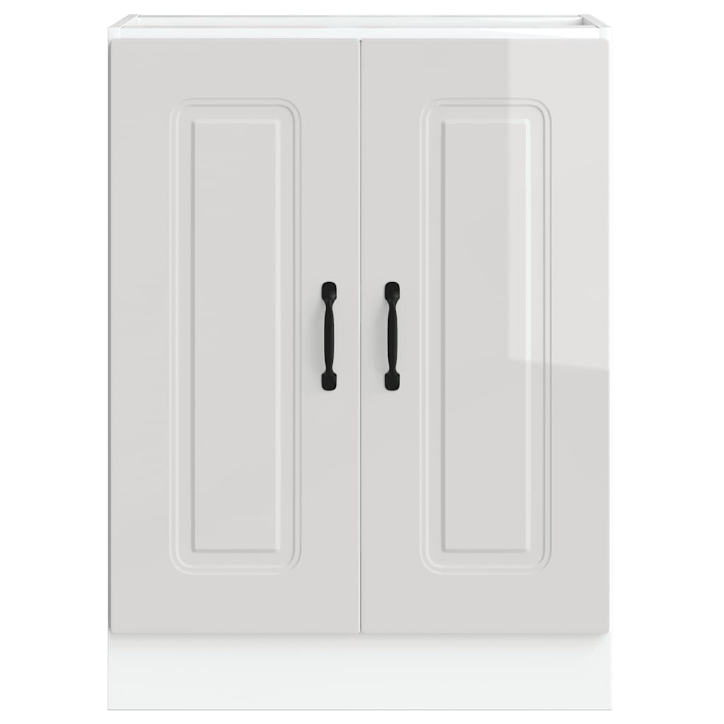 vidaXL Mosogató aljzat szekrény Kalmar magasfényű fehér 60x46x81,5 cm