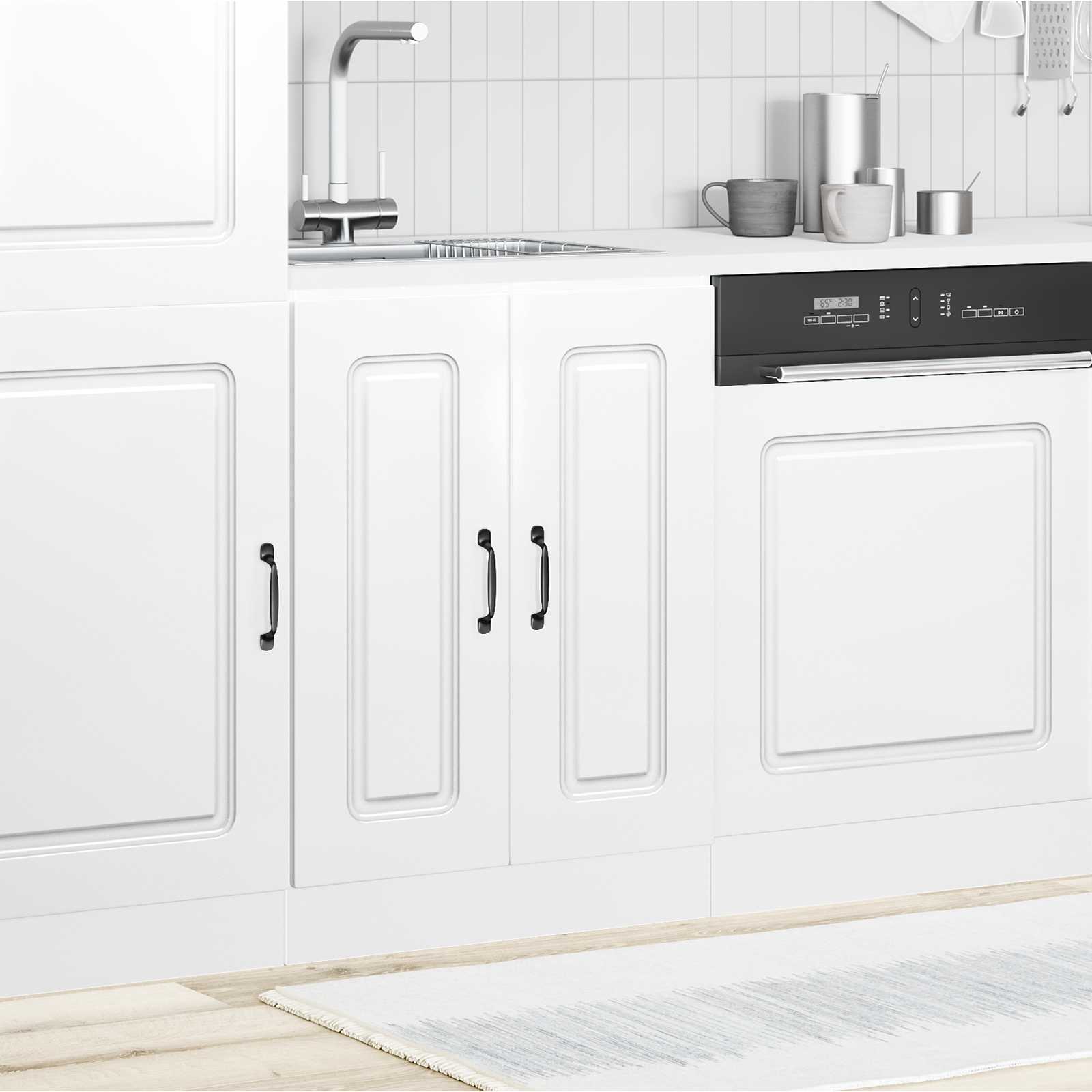 Ντουλάπι βάσης νεροχύτη Kalmar Γυαλιστ. Λευκό 60x46x81,5 εκ. - Image 3
