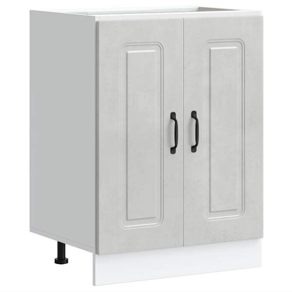 vidaXL valamu aluskapp, Kalmar, betoonhall, 60x46x81,5 cm, tehispuit