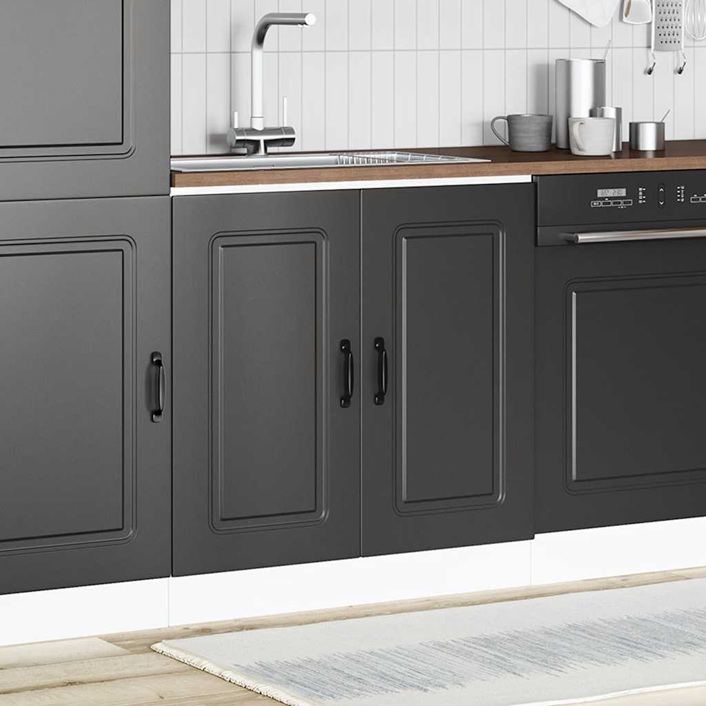 vidaXL Spoelbakonderkast Kalmar 80x46x81,5 cm bewerkt hout zwart, foto 2