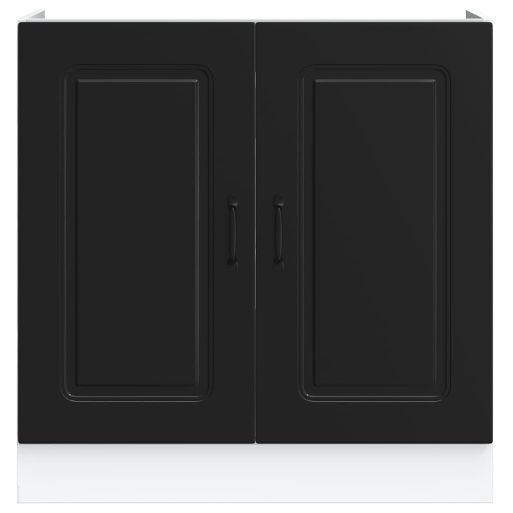 vidaXL Spoelbakonderkast Kalmar 80x46x81,5 cm bewerkt hout zwart, foto 4