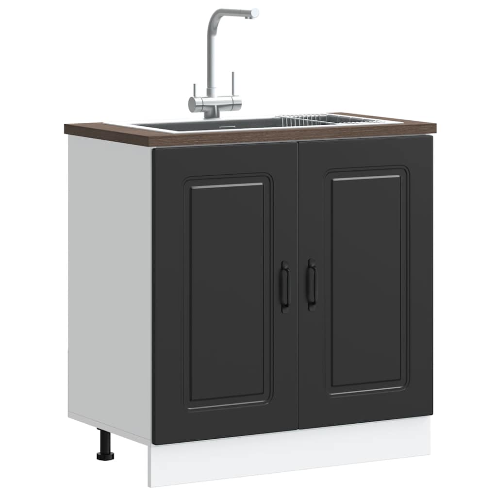 vidaXL Vask underskap Kalmar svart 80x46x81,5 cm konstruert tre