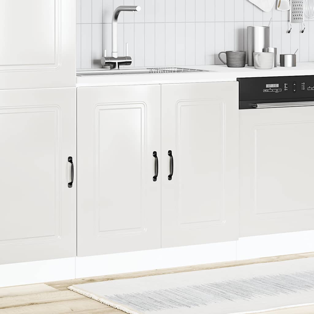 vidaXL Mosogató aljzat szekrény Kalmar magasfényű fehér 80x46x81,5 cm