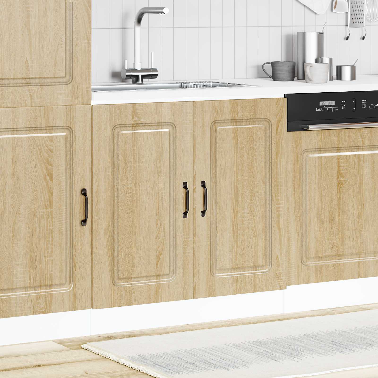 vidaXL Spoelbakonderkast Kalmar 80x46x81,5cm bewerkt hout sonoma eiken, foto 4