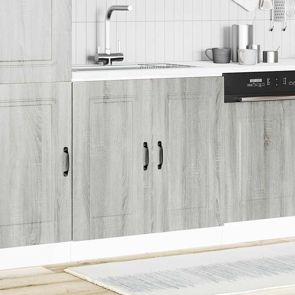 vidaXL Spoelbakonderkast Kalmar 80x46x81,5cm bewerkt hout grijs sonoma afbeelding
