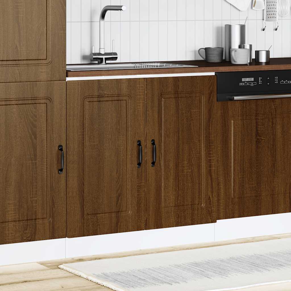 vidaXL Spoelbakonderkast Kalmar 80x46x81,5 cm hout bruin eikenkleurig afbeelding