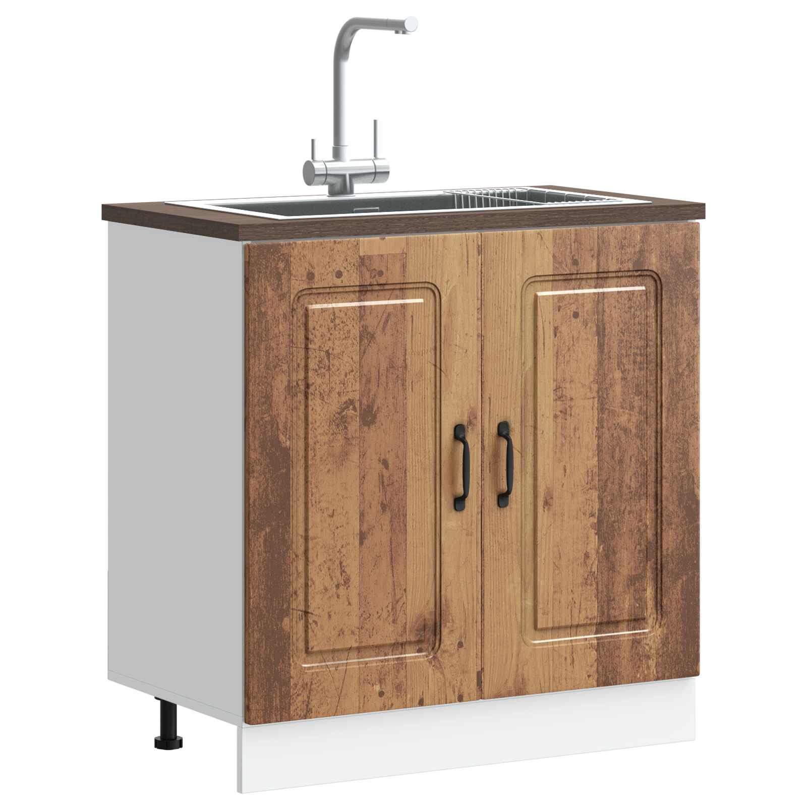 vidaXL Spoelbakonderkast Kalmar 80x46x81,5 cm bewerkt hout oud hout bruin, foto 2