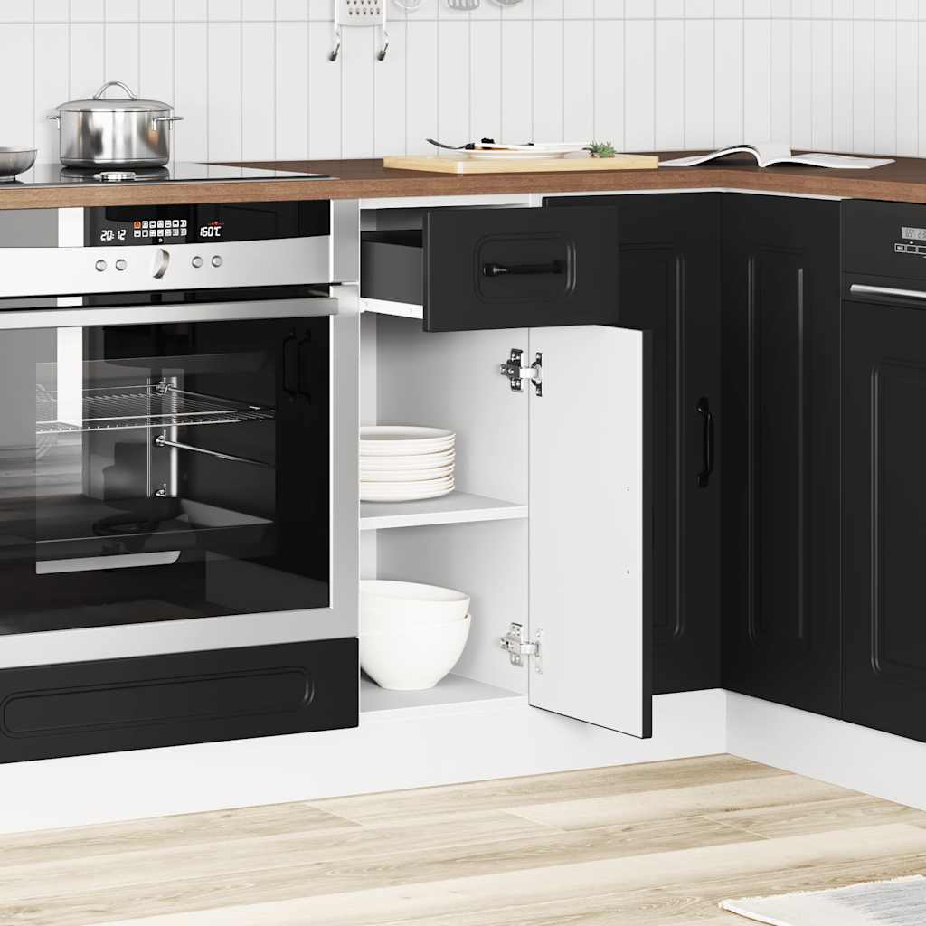vidaXL Keuken onderkast Kalmar bewerkt hout zwart afbeelding
