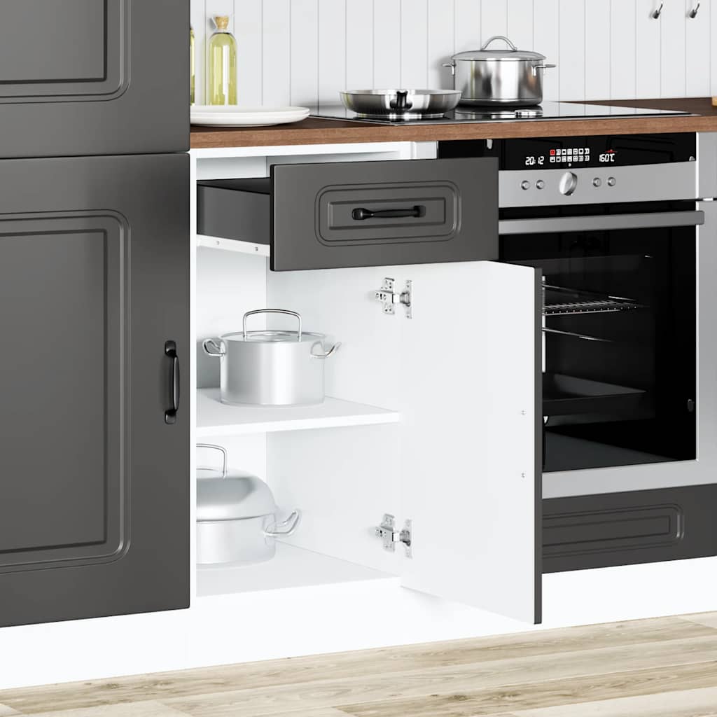 vidaXL Keuken onderkast Kalmar bewerkt hout zwart afbeelding