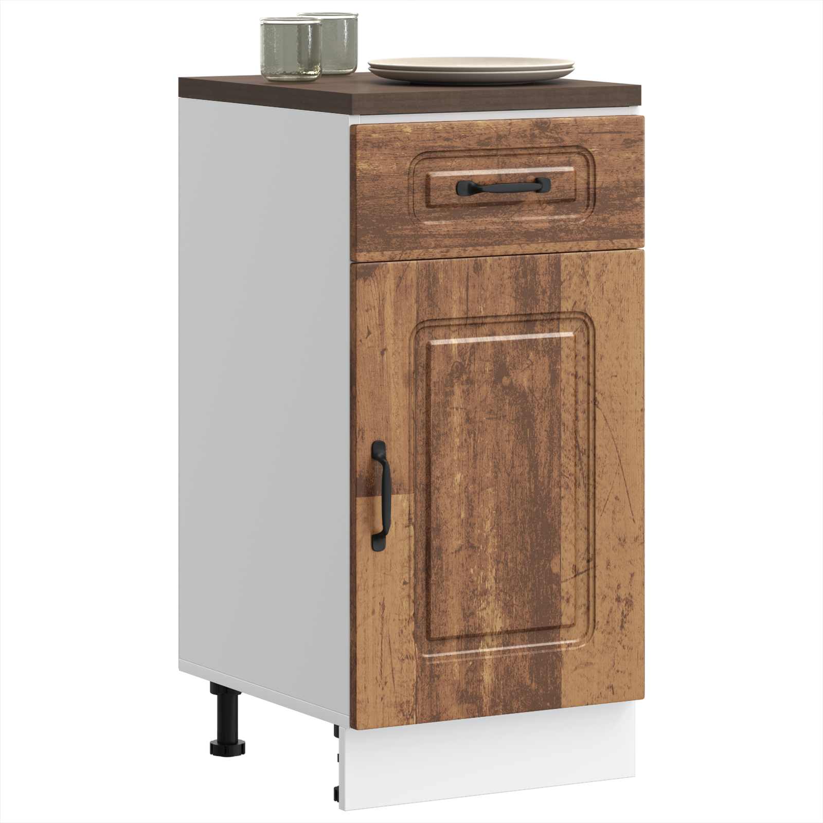 vidaXL Onderkast - Kalmar - bewerkt - hout - oud - houtkleurig, foto 2