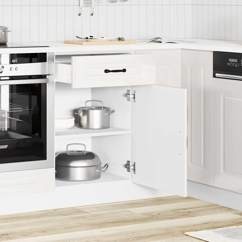 vidaXL Keuken onderkast Kalmar bewerkt hout hoogglans wit afbeelding