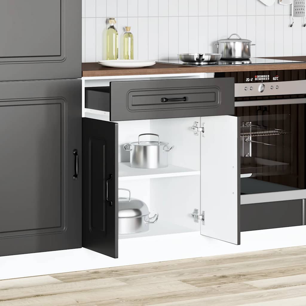 vidaXL Keuken onderkast Kalmar bewerkt hout zwart afbeelding