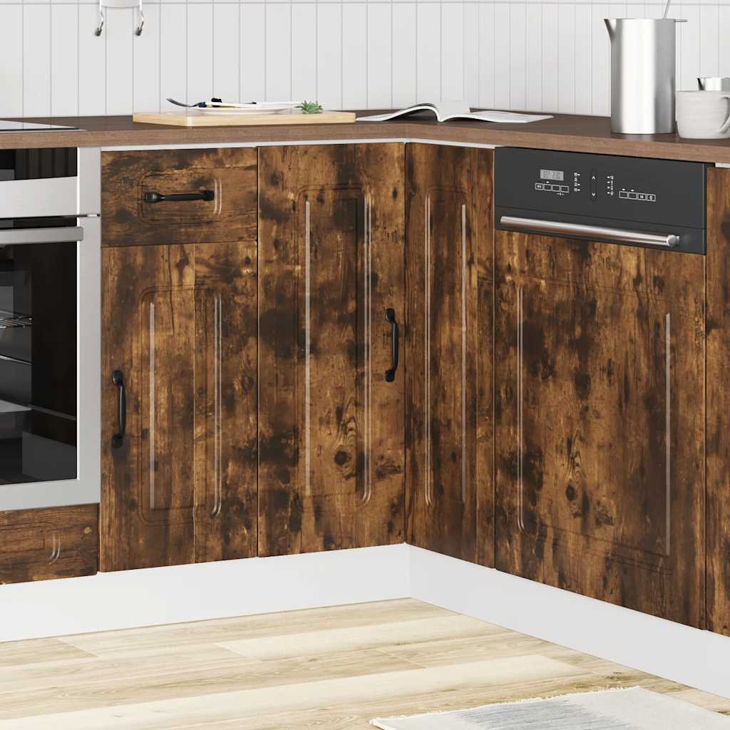 vidaXL Hoekkeukenonderkast Kalmar bewerkt hout gerookt eikenkleurig afbeelding