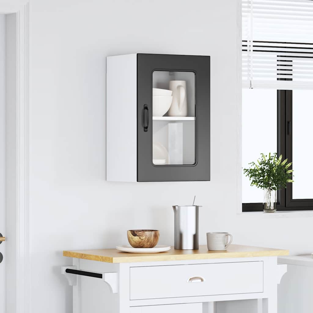 vidaXL Keukenbovenkast met glazen deur Kalmar bewerkt hout zwart, foto 2