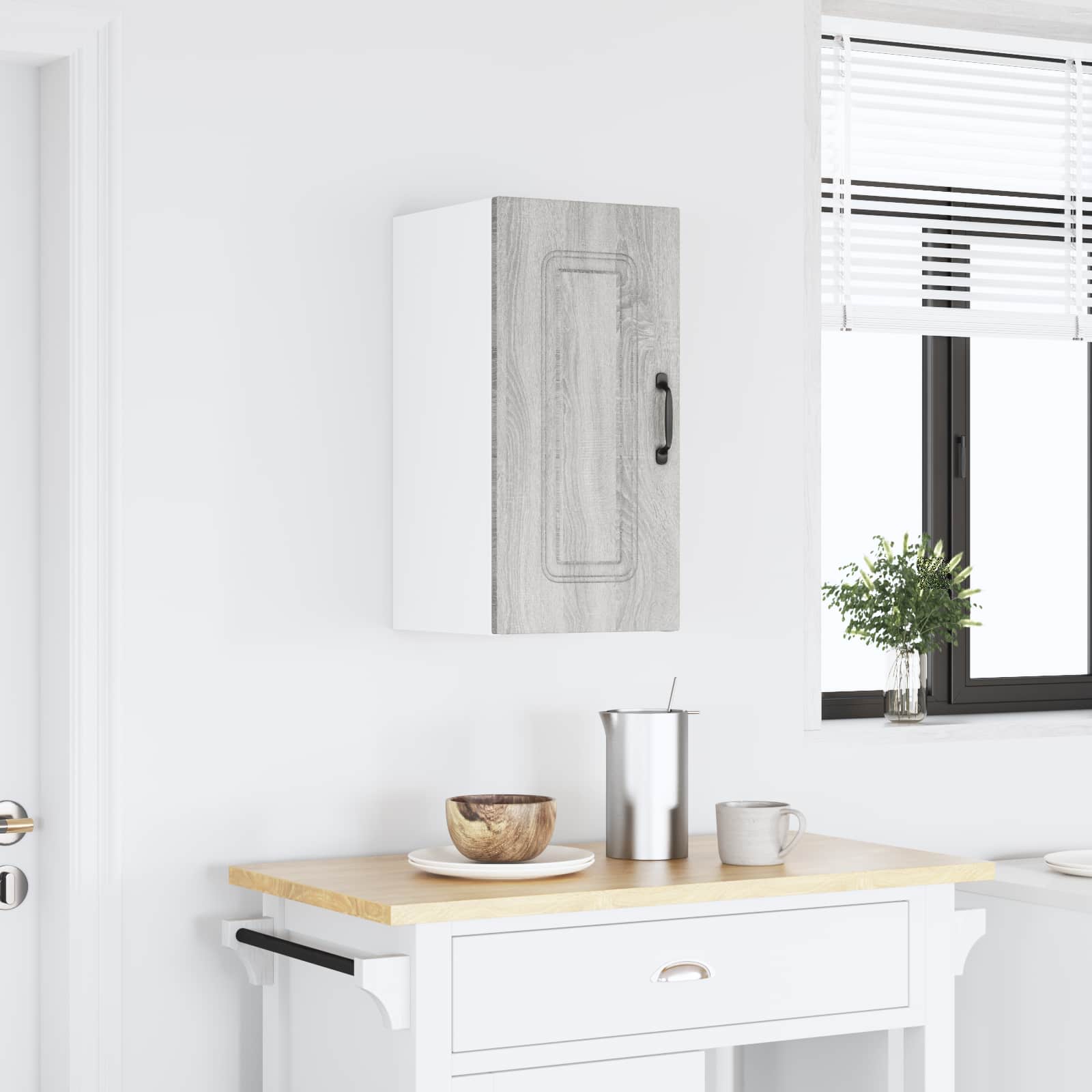 vidaXL Keukenbovenkast Kalmar bewerkt hout grijs sonoma eiken, foto 2