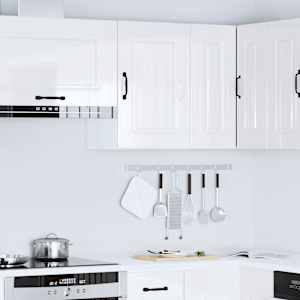 Kuhinjska stenska omarica Kalmar visok sijaj bela inž. les