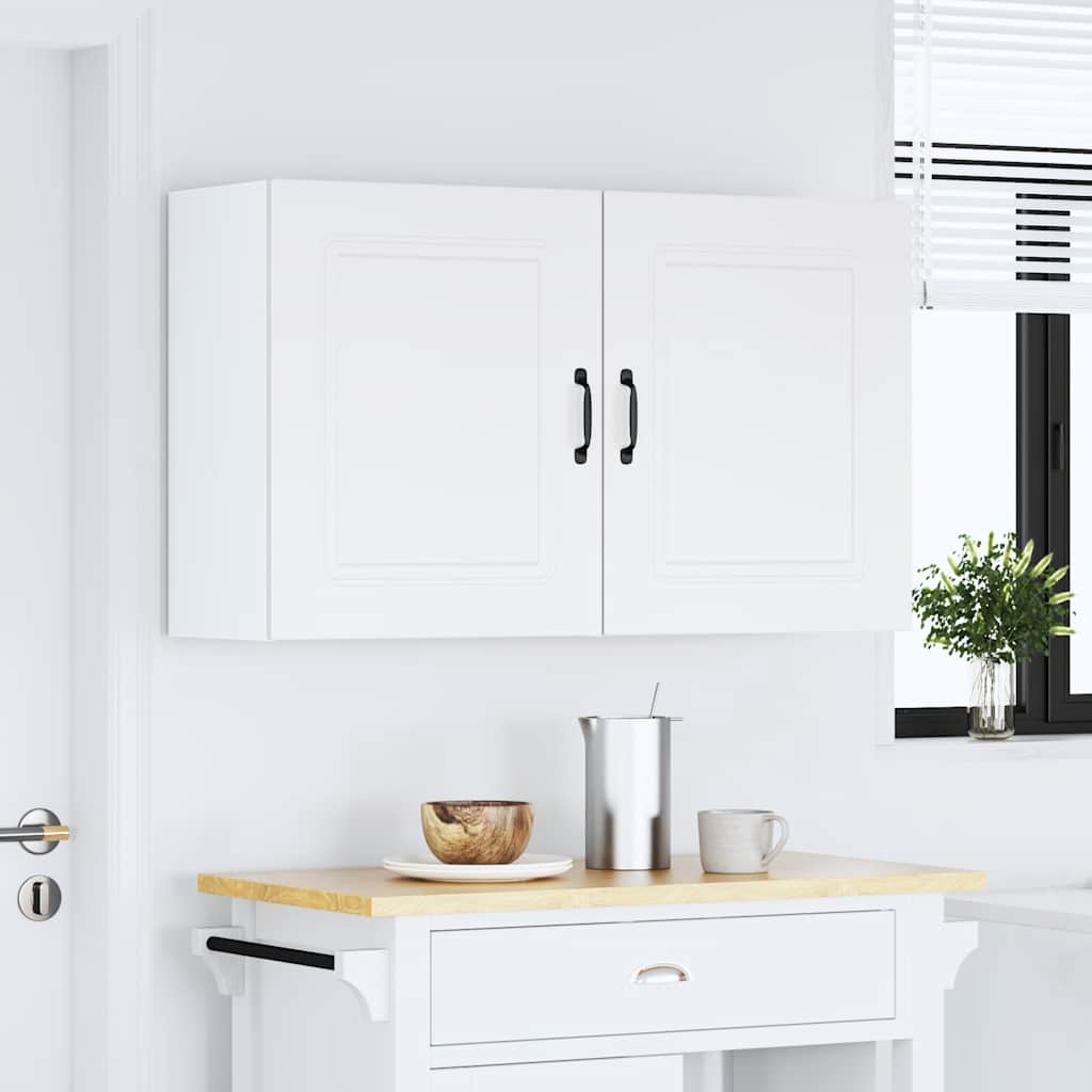 vidaXL Keukenwandkasten 2 st Kalmar bewerkt hout wit afbeelding