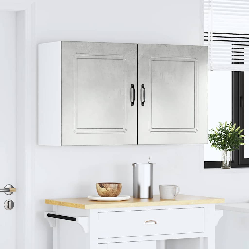 vidaXL Küchen-Hängeschränke 2 Stk. Kalmar Betongrau Holzwerkstoff