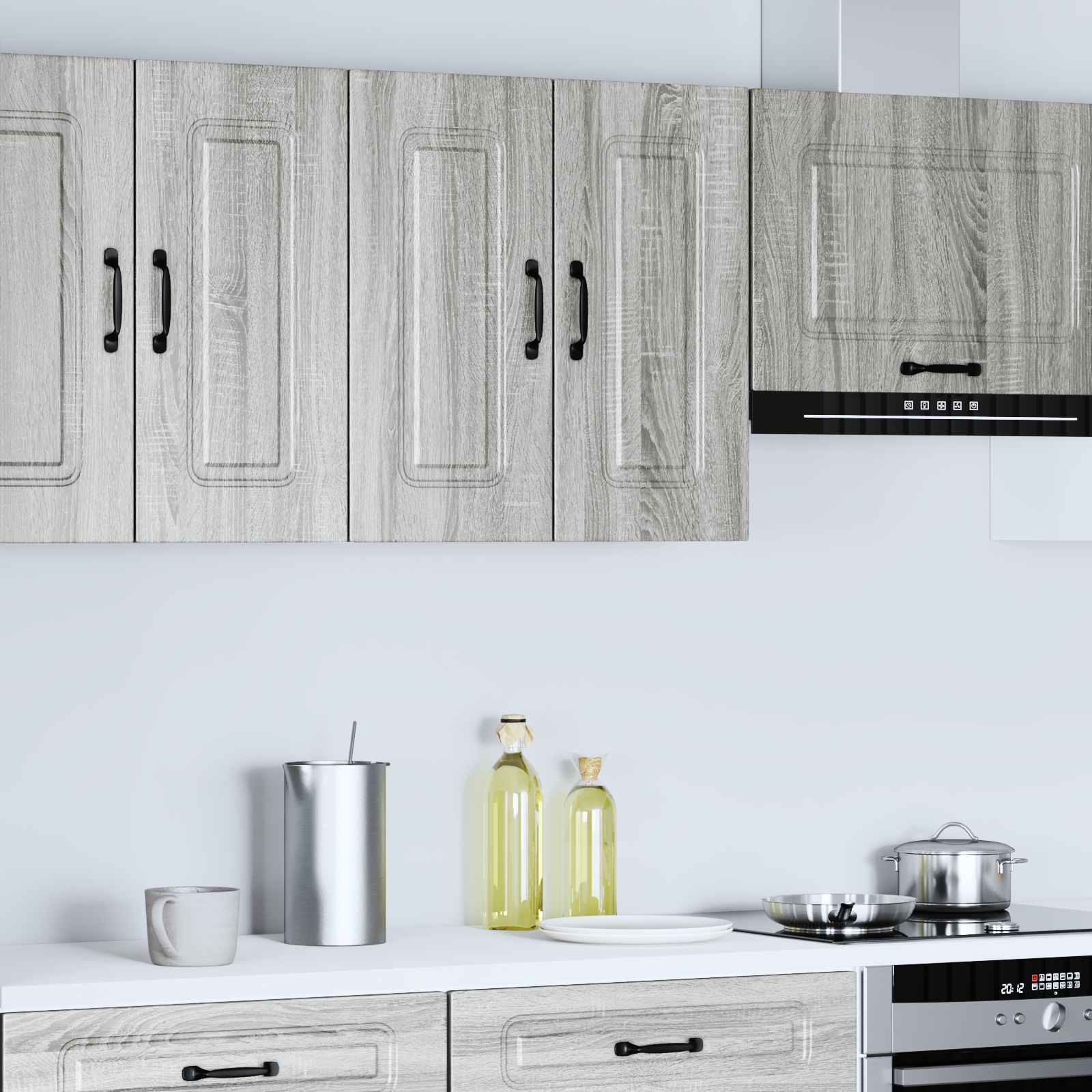 vidaXL Keukenbovenkast Kalmar bewerkt hout grijs sonoma eiken, foto 4