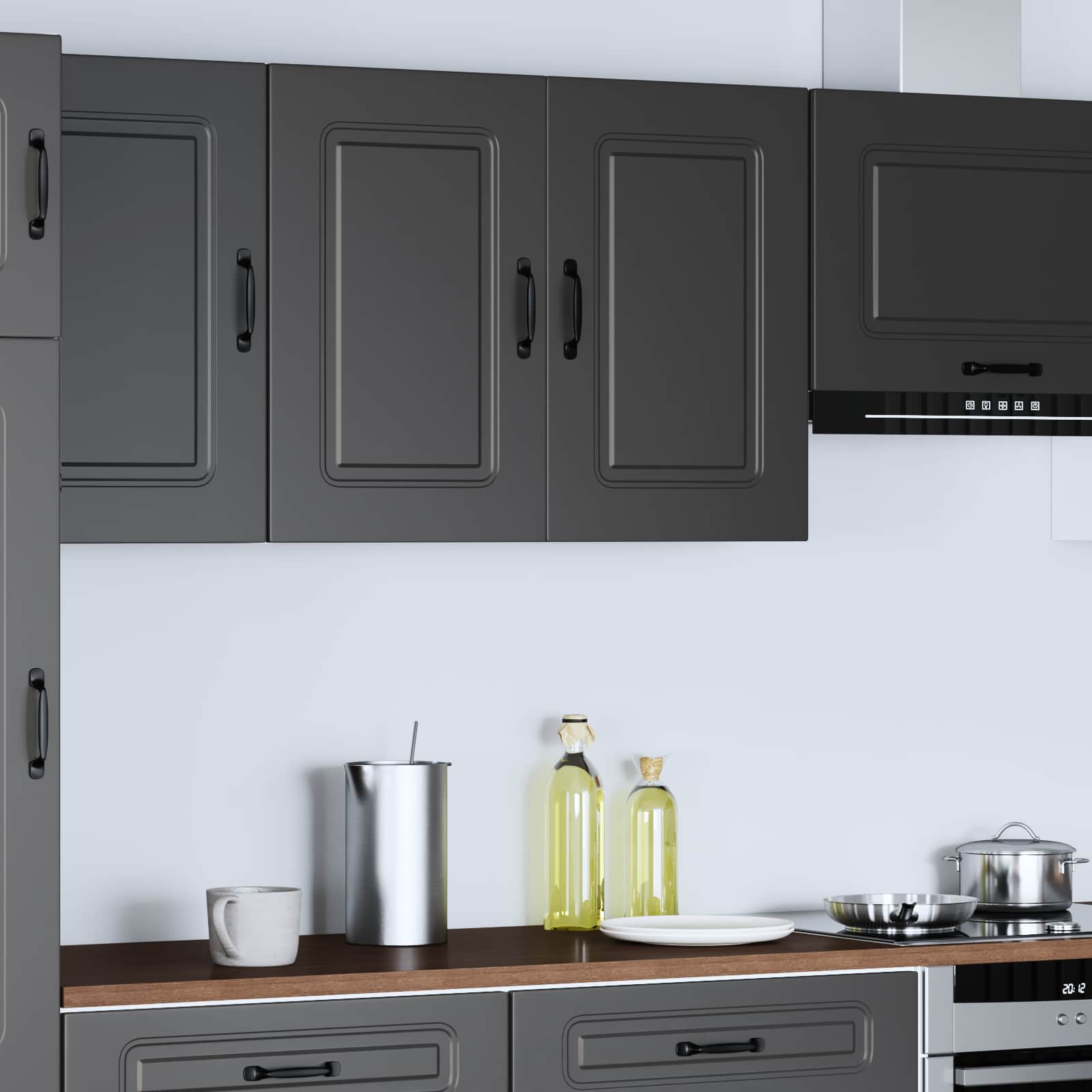vidaXL Keukenbovenkast Kalmar bewerkt hout zwart, foto 4