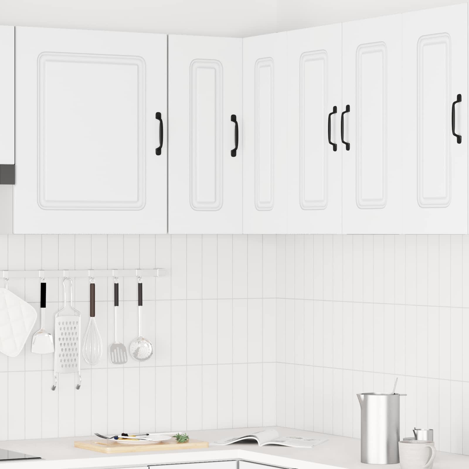 vidaXL Keukenwandhoekkast Kalmar bewerkt hout wit, foto 4