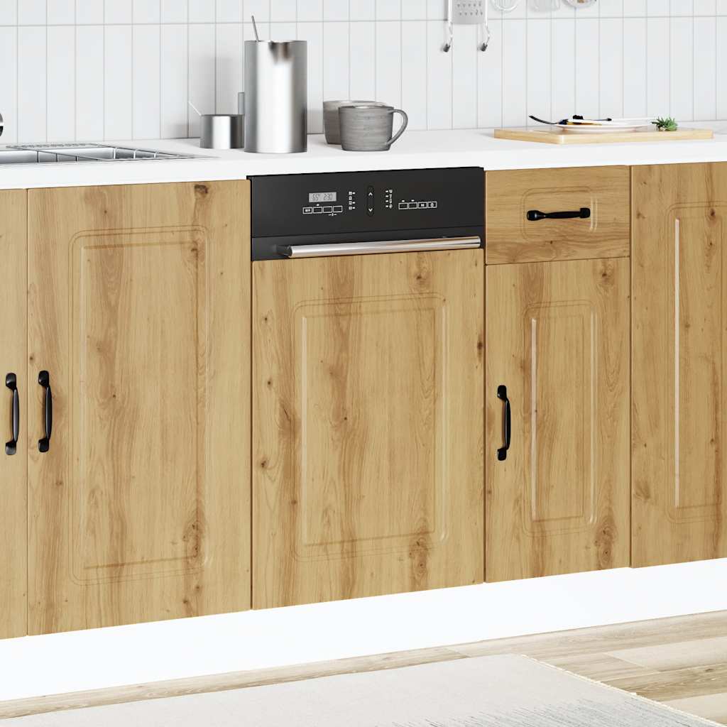 vidaXL Vaatwaspaneel Kalmar 45x1,5x67 cm bewerkt hout artisanaal eiken