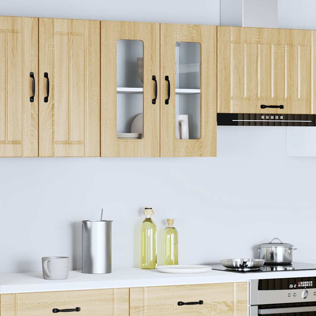 vidaXL Keukenwandkast met glazen deur Kalmar bewerkt hout sonoma eikenkleur afbeelding