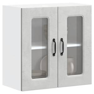 Kuhinjska stenska omarica s steklenimi vrati Kalmar betonsko