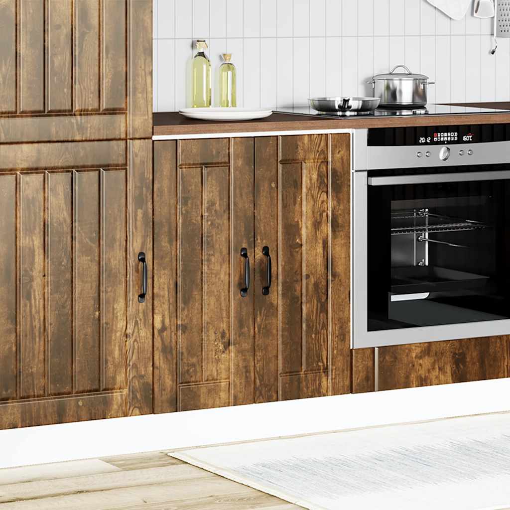 vidaXL Spoelbakonderkast Lucca bewerkt hout gerookt eikenkleurig afbeelding