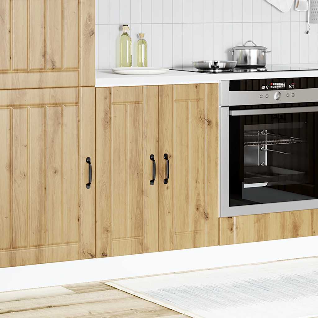 vidaXL Spoelbakonderkast Lucca bewerkt hout artisanaal eikenkleur afbeelding