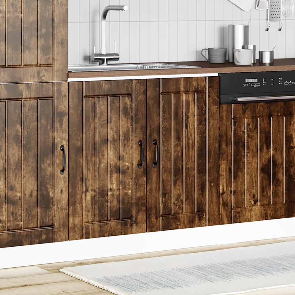 vidaXL Spoelbakonderkast Lucca bewerkt hout gerookt eikenkleurig afbeelding