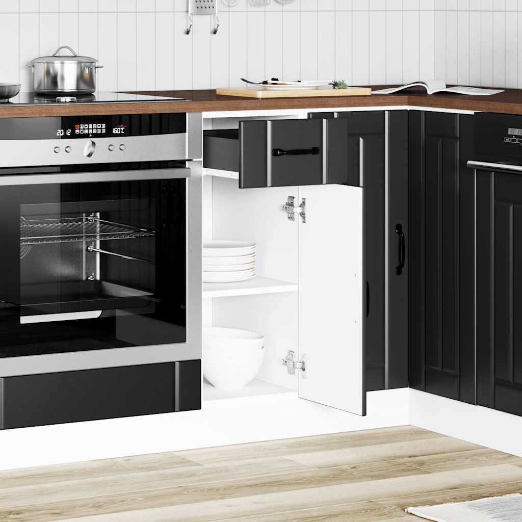 vidaXL Keuken onderkast Lucca bewerkt hout zwart afbeelding