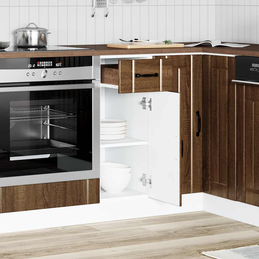 vidaXL Keuken onderkast Lucca bewerkt hout bruin eikenkleur afbeelding