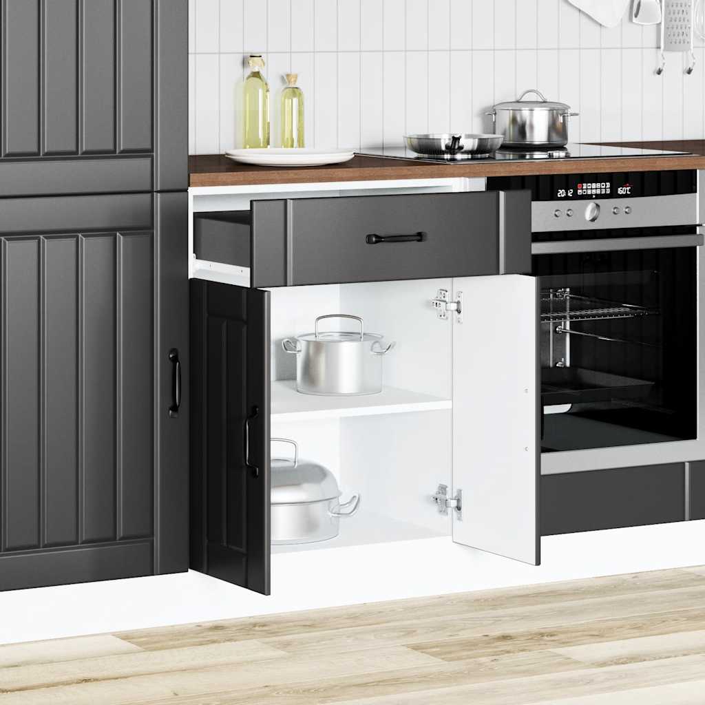 vidaXL Keuken onderkast Lucca bewerkt hout zwart afbeelding