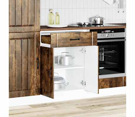 vidaXL Armoire de cuisine Lucca ch&ecirc;ne fum&eacute; bois ing&eacute;nierie