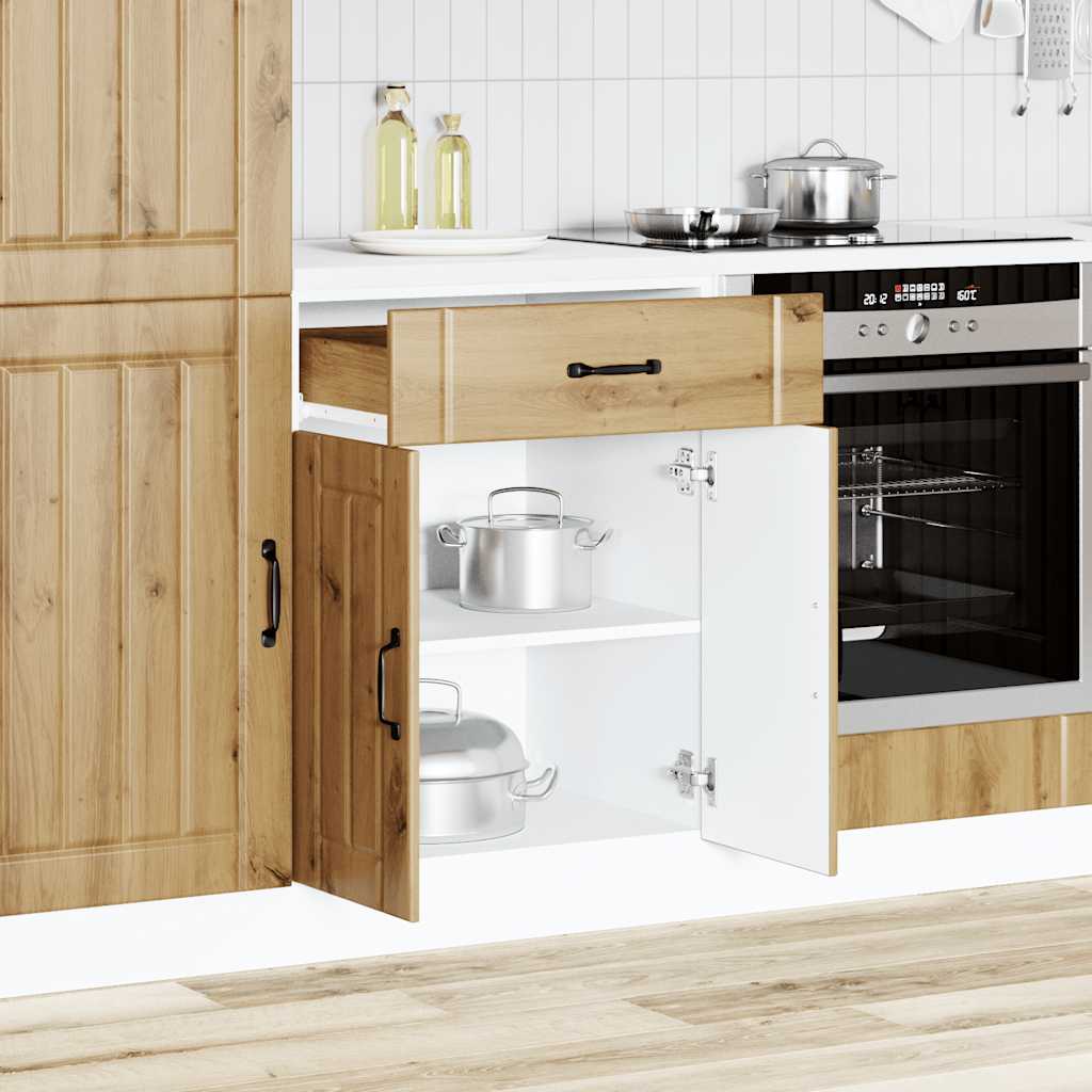 vidaXL Keuken onderkast Lucca bewerkt hout artisanaal eikenkleur afbeelding