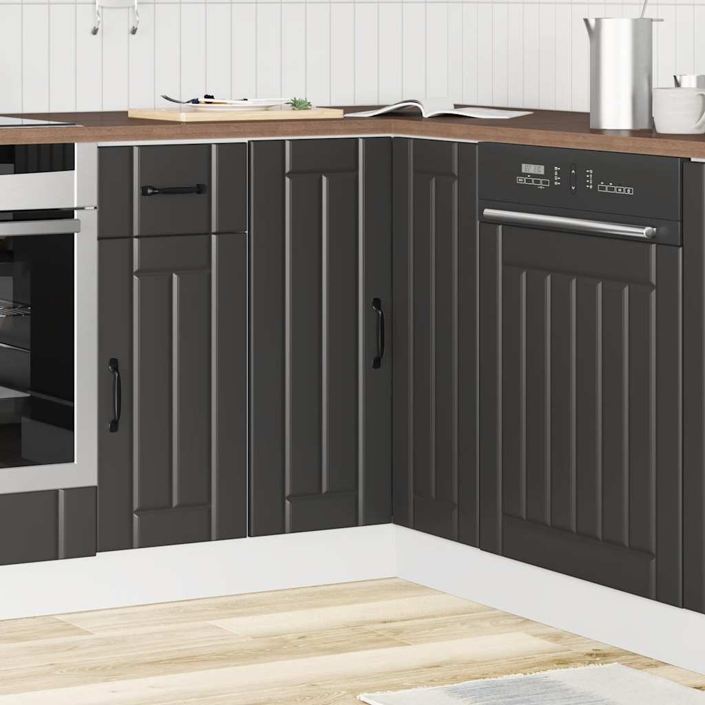 vidaXL Keuken hoekonderkast Lucca bewerkt hout zwart afbeelding